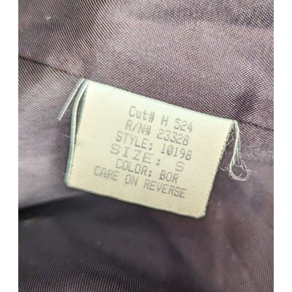 Vintage Kristen Blake Wool Fur Trimmed Burgundy Button Pea Coat Size S - Picture 13 of 14